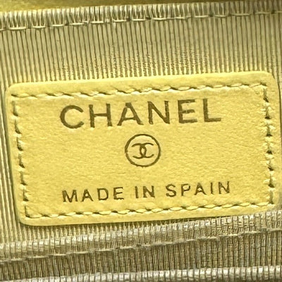 シャネル CHANEL マトラッセ 財布 コインケース 小銭入れ キャビアスキン イエロー 黄色 ゴールド金具 コインパース カードケース ミニウォレット コンパクトウォレット