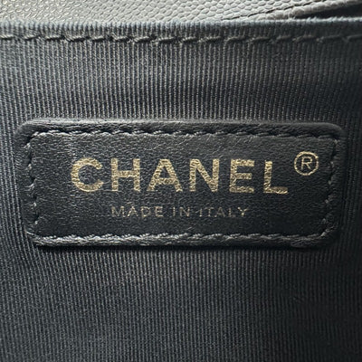 シャネル CHANEL ボーイシャネル Vステッチ シェブロン バッグ ショルダーバッグ キャビアスキン ブラック 黒 ゴールド金具 チェーンショルダーバッグ ダブルチェーン ココマーク