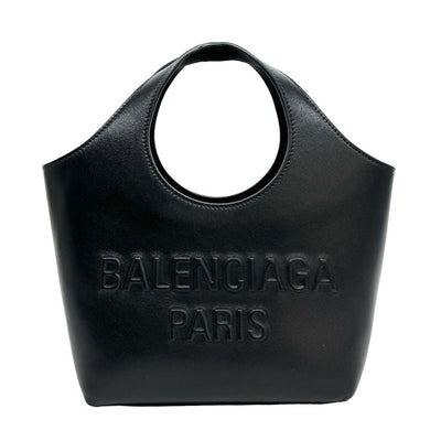 バレンシアガ BALENCIAGA メアリーケイト XS ロゴ バッグ トートバッグ スムースレザー ブラック 黒 シルバー金具 ミニ ハンドバッグ