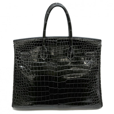 HERMES HERMES Birkin 35 Birkin 35 Bag, Tote Bag, Polosus, Crocodile GRAFFFit Grey Silver Metal Fittings Exotic