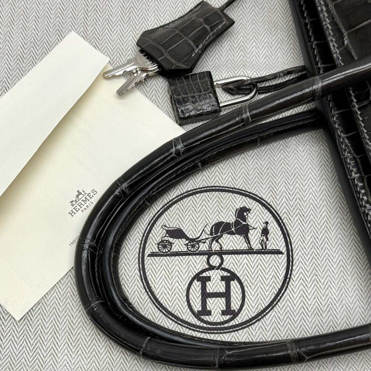 エルメス HERMES バーキン35 バーキン 35 バッグ トートバッグ ポロサス クロコダイル グラファイト グレー シルバー金具 エキゾチック