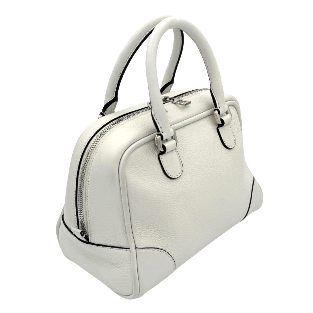 LOEWE LOEWE Amazona 75 Amazona 75 Bag, Tote bag, Shoulder bag, Leather, White, White, Silver hardware, Handbag, 2way