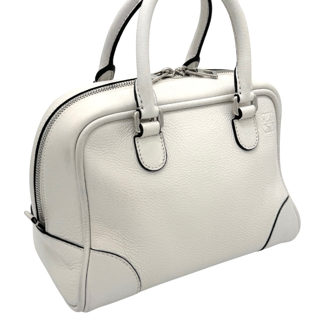 LOEWE ホワイトレザー ハンドバッグ ロエベ LOEWE アマソナ75 アマソナ 75 バッグ トートバッグ