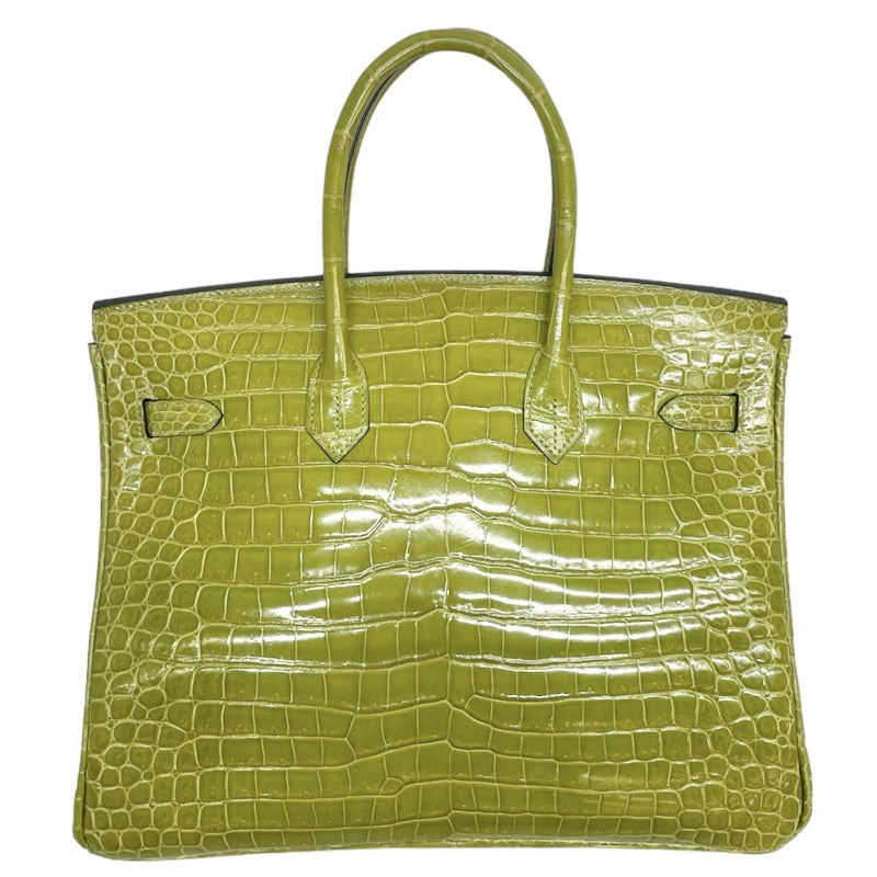 HERMES 헤르메스 Birkin 35 Birkin 35 폴로스 악어 항문 녹색 녹색 녹색 골드 금속 피팅 이국