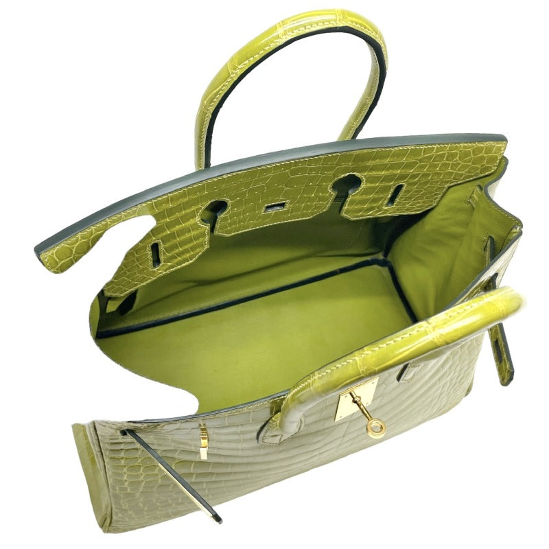 HERMES HERMES Birkin 35 Birkin 35 Polosus Crocodile Anise Green Green Green Gold Metal Fittings Exotic