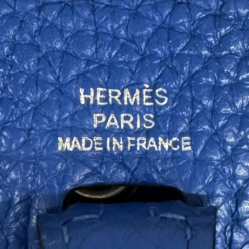 HERMES 爱马仕 Evelyne tpm amazon Evelyne TPM Evelyne TPM Evelyne TPM 袋肩袋Torillon Clemence Blue Jellyge蓝色银色金属配件