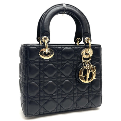 CHRISTIAN DIOR 기독교 디올 Lady dior small LADY DIOR MY ABCDIOR Small bag MYABC Cannage bag 가방, 토트 백, 숄더 백, 양고기, 검은 색, 금 피팅