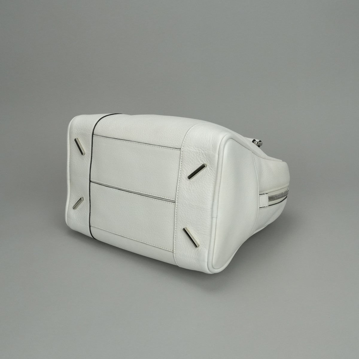 LOEWE 로우 Amazona 75 Amazona 75 가방, 토트 백, 숄더백, 가죽, 흰색, 흰색, 은색 피팅, 핸드백, 2 방향
