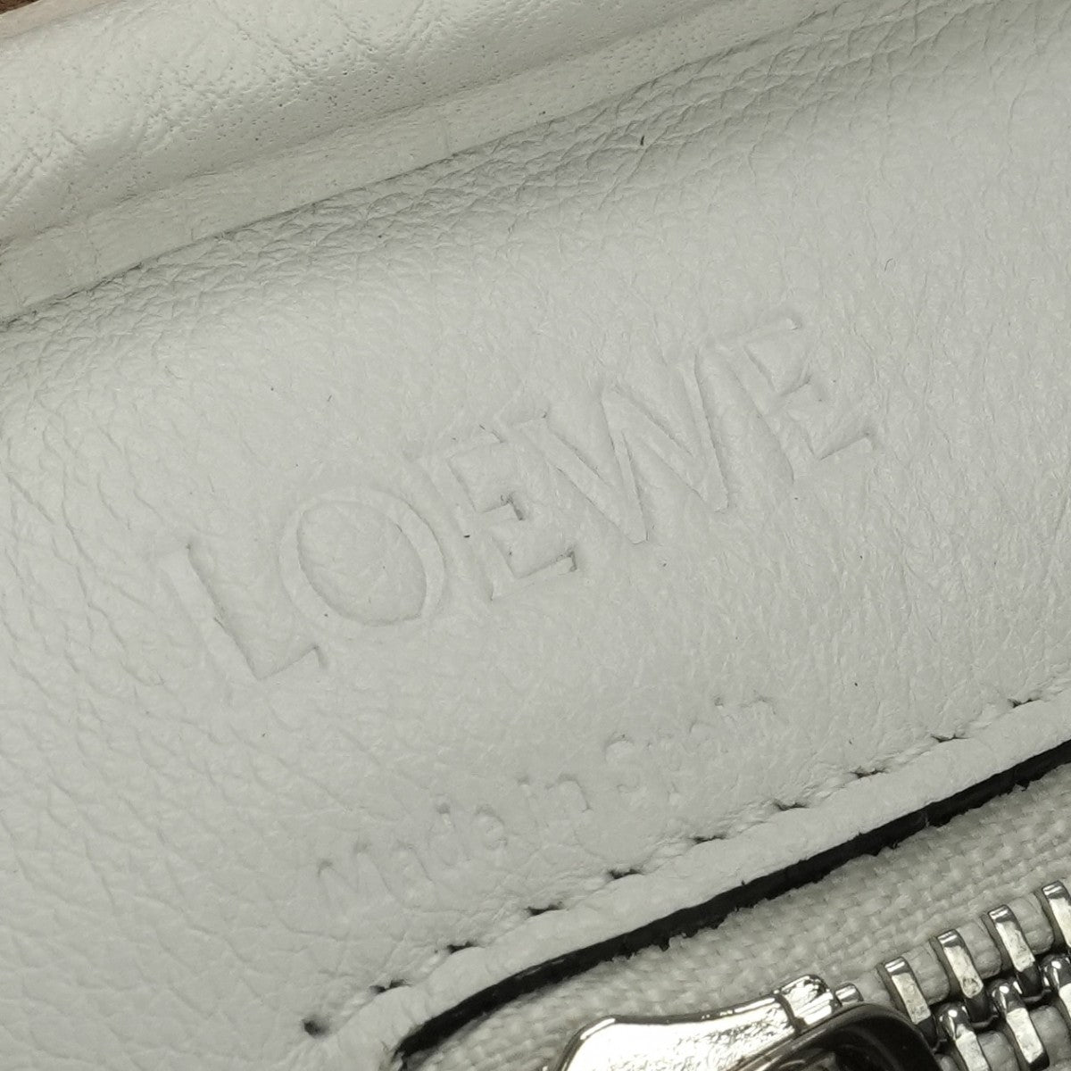 LOEWE 로우 Amazona 75 Amazona 75 가방, 토트 백, 숄더백, 가죽, 흰색, 흰색, 은색 피팅, 핸드백, 2 방향