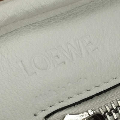 LOEWE 로우 Amazona 75 Amazona 75 가방, 토트 백, 숄더백, 가죽, 흰색, 흰색, 은색 피팅, 핸드백, 2 방향