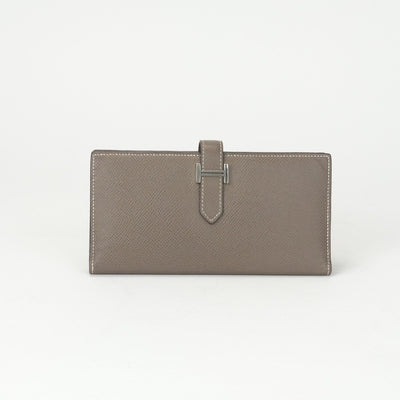 HERMES 爱马仕 B?arn soufflet Bearn soufflet 钱包长钱包Epson Etoupe米色Greige银色金属配件Vaugh Epson
