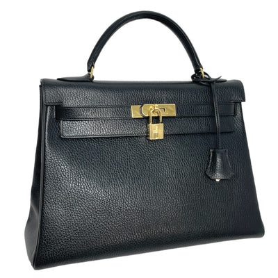 HERMES 헤르메스 Kelly 32 Kelly 32 가방, 토트 백, 숄더백, 아르 데네스, 느와르, 검은 색, 금 피팅