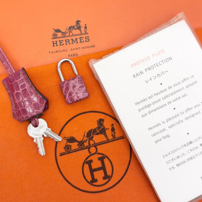 HERMES 爱马仕 Birkin 25 Birkin 25 Nilotticus lise鳄鱼玫瑰Cheherazade粉红色银色金属配件异国