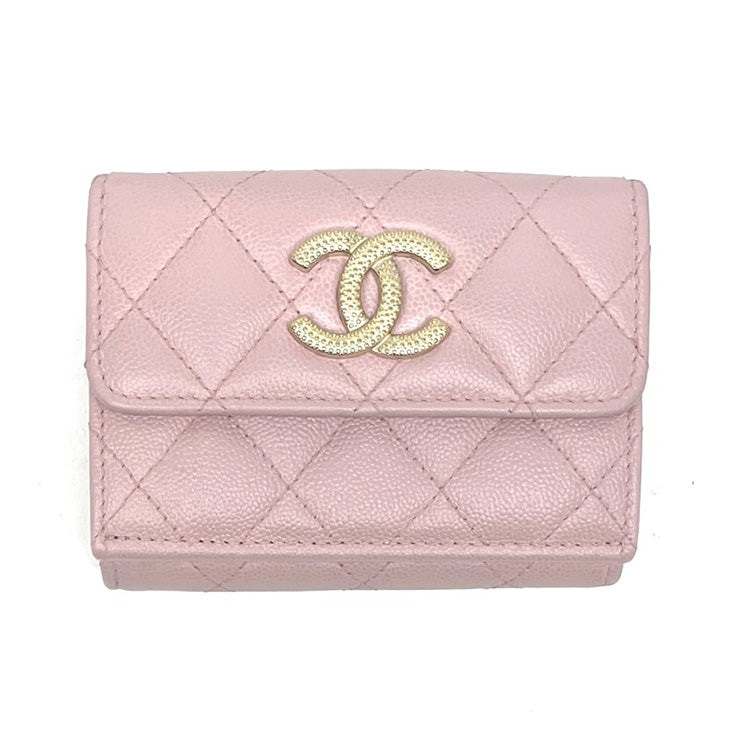 y*o様 CHANEL マトラッセ 三つ折り財布 ピンク シャネル CHANEL マトラッセ 財布 三つ折り財布 ミニ財布 ミニ