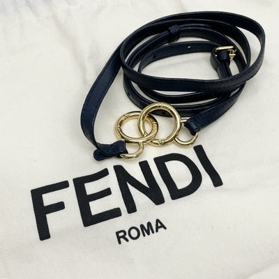 フェンディ FENDI ピーカブー スモール ミニピーカブー ピーカブーミニ レザー ネイビー 紺 ゴールド金具