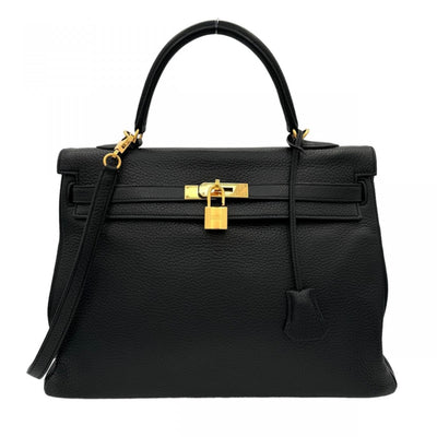 HERMES HERMES Kelly 35 Kelly 35 Bag, Tote Bag, Shoulder Bag, Togo, Noir, Black, Gold Fittings