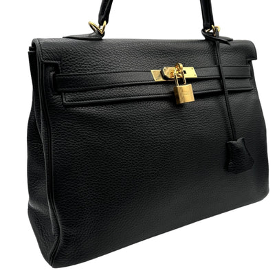 HERMES HERMES Kelly 35 Kelly 35 Bag, Tote Bag, Shoulder Bag, Togo, Noir, Black, Gold Fittings