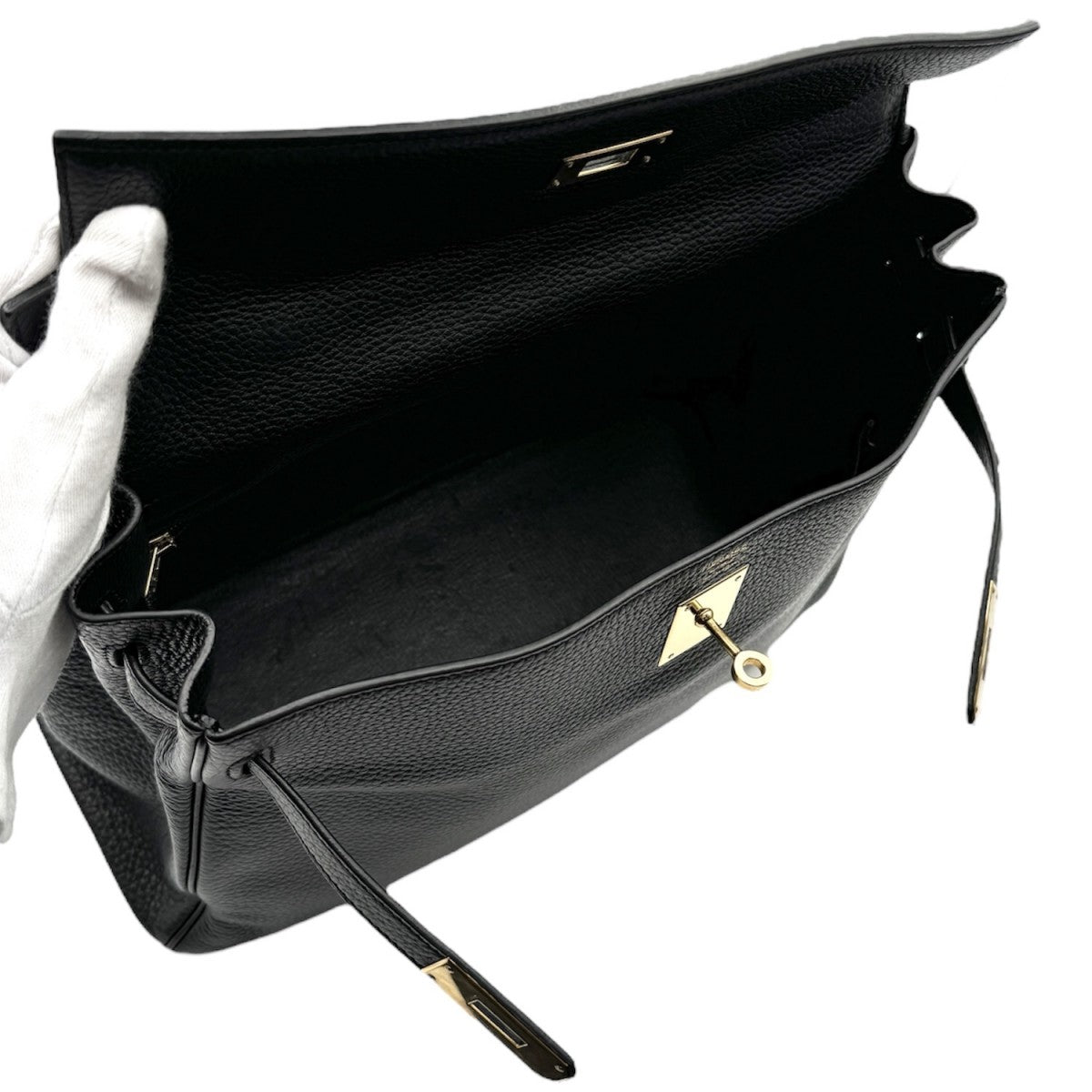 HERMES HERMES Kelly 35 Kelly 35 Bag, Tote Bag, Shoulder Bag, Togo, Noir, Black, Gold Fittings