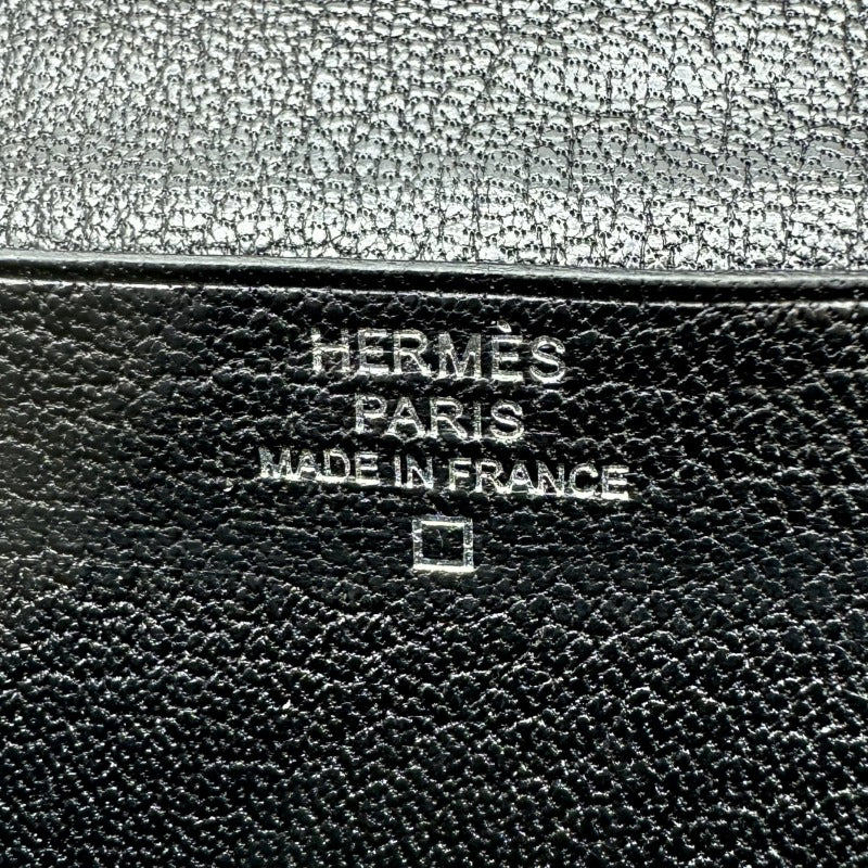 HERMES 爱马仕 B?arn soufflet Bearn soufflet 钱包长钱包长钱包鳄鱼鳄鱼黑色银色金属配件异国