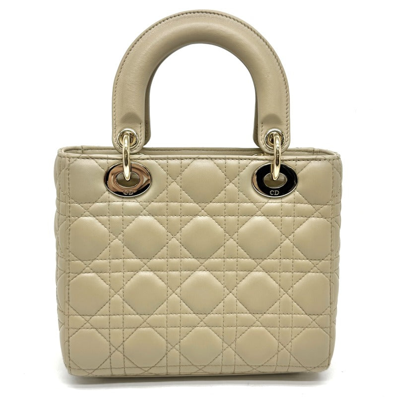 CHRISTIAN DIOR 克里斯蒂安·迪奥（Christian Dior） Lady dior small LADY DIOR MY ABCDIOR MYABC Cannage bag 袋，手提袋，肩膀袋，羊皮，米色，金色配件