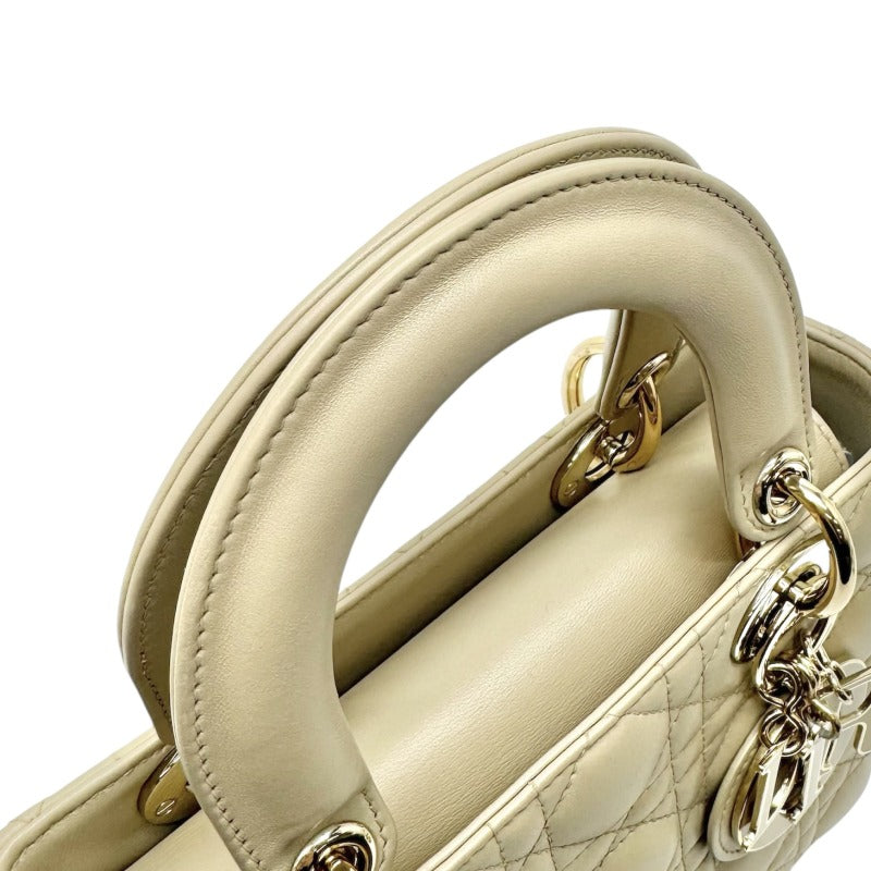 CHRISTIAN DIOR CHRISTIAN DIOR Lady dior small LADY DIOR MY ABCDIOR MYABC Cannage bag Bag, Tote Bag, Shoulder Bag, Lambskin, Beige, Gold Fittings