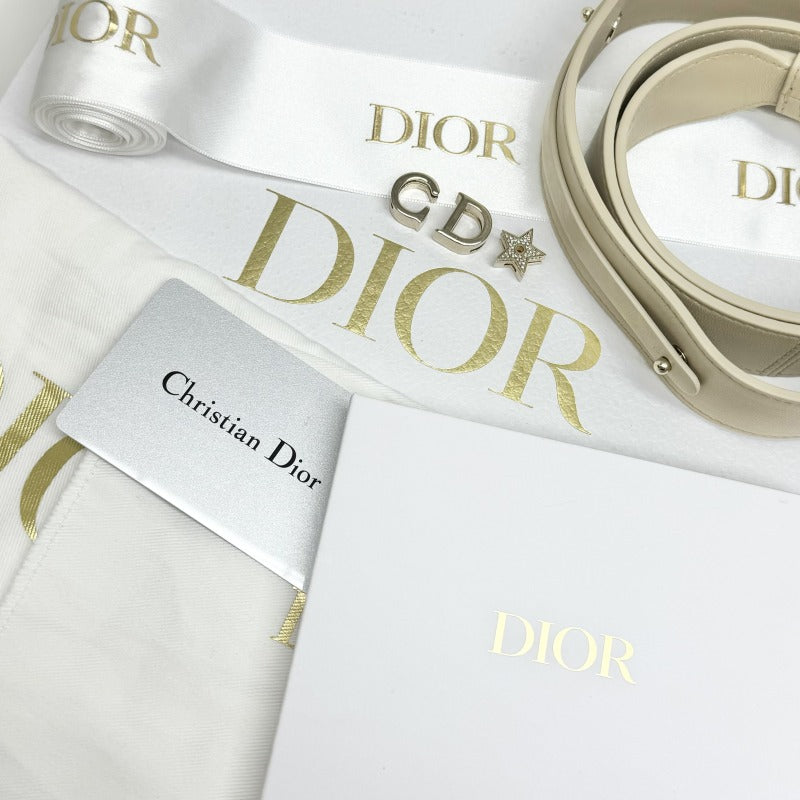 クリスチャンディオール CHRISTIAN DIOR レディディオール スモール LADY DIOR MY ABCDIOR MYABC カナージュバッグ バッグ トートバッグ ショルダーバッグ ラムスキン ベージュ ゴールド金具