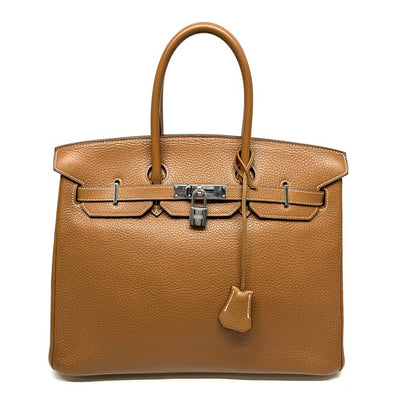 HERMES 爱马仕 Birkin 35 Birkin 35 手提袋Toryon Clemence金棕色银金属配件