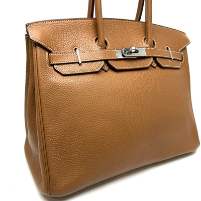 HERMES 헤르메스 Birkin 35 Birkin 35 토트 백 토리 온 클레멘스 골드 브라운 실버 메탈 피팅