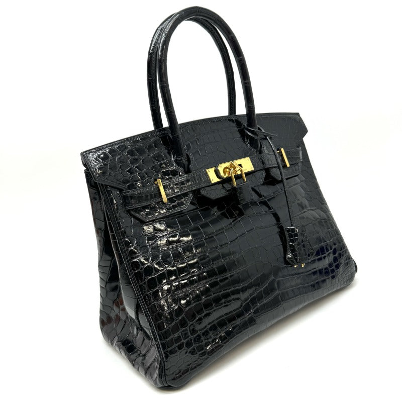 HERMES 헤르메스 Birkin 30 Birkin 30 폴로스 크로 코디일 누아르 블랙 골드 하드웨어 이국