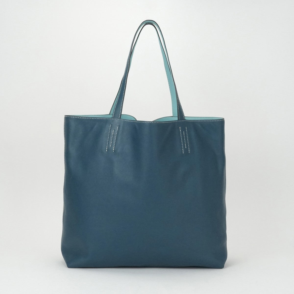 HERMES HERMES Double sens 36 Double sens 36 Double sens 36 Bag Tote Bag Swift Corver Pearl Grey Blue Ator Blue Grey Blue Vo Swift