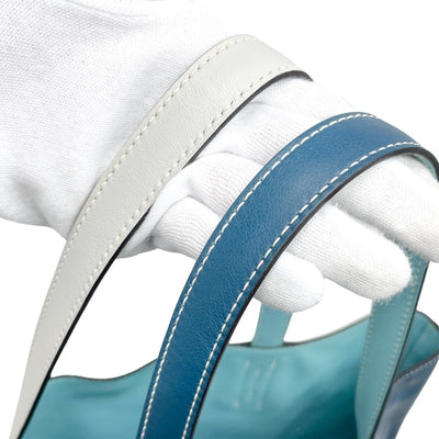 HERMES HERMES Double sens 36 Double sens 36 Double sens 36 Bag Tote Bag Swift Corver Pearl Grey Blue Ator Blue Grey Blue Vo Swift