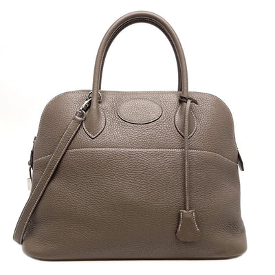 HERMES HERMES Bolide 35 Bolide 35 Bag, Tote bag, Shoulder bag, Torillon Clemence, Etoup, Beige, Greige, Silver hardware