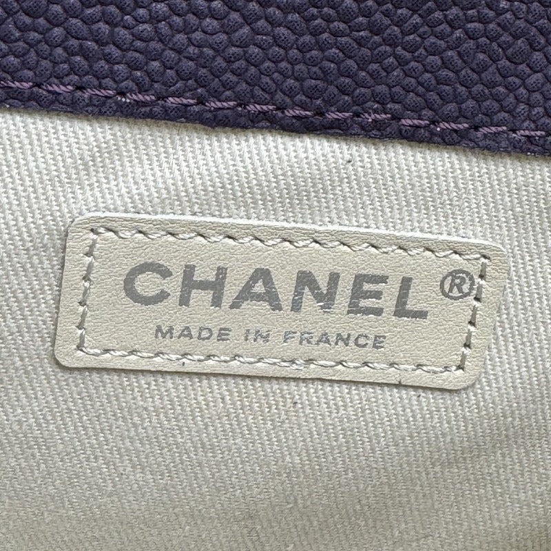 CHANEL CHANEL Matelass? Mini matelasse Mini mat Matelass? 19 Bag Shoulder Bag Caviar Skin Purple Purple Silver Metal Fittings Chain Shoulder Bag Coco Mark Turnlock