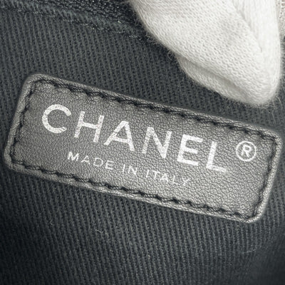 シャネル CHANEL フレンチリビエラ パンチング ラムスキン ブラック 黒 シルバー金具 ダブルチェーン ココマーク ターンロック