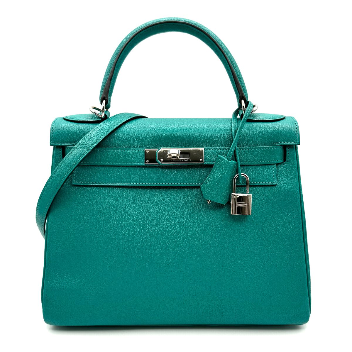 HERMES HERMES Kelly 28 Kelly 28 Bag, tote bag, shoulder bag, chevre Chevre mysore Blue Paon Blue Green Blue Green Silver Metal fittings