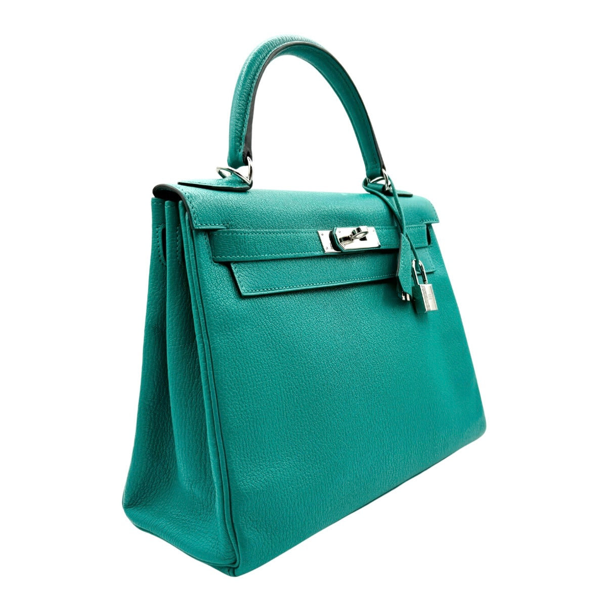 HERMES HERMES Kelly 28 Kelly 28 Bag, tote bag, shoulder bag, chevre Chevre mysore Blue Paon Blue Green Blue Green Silver Metal fittings