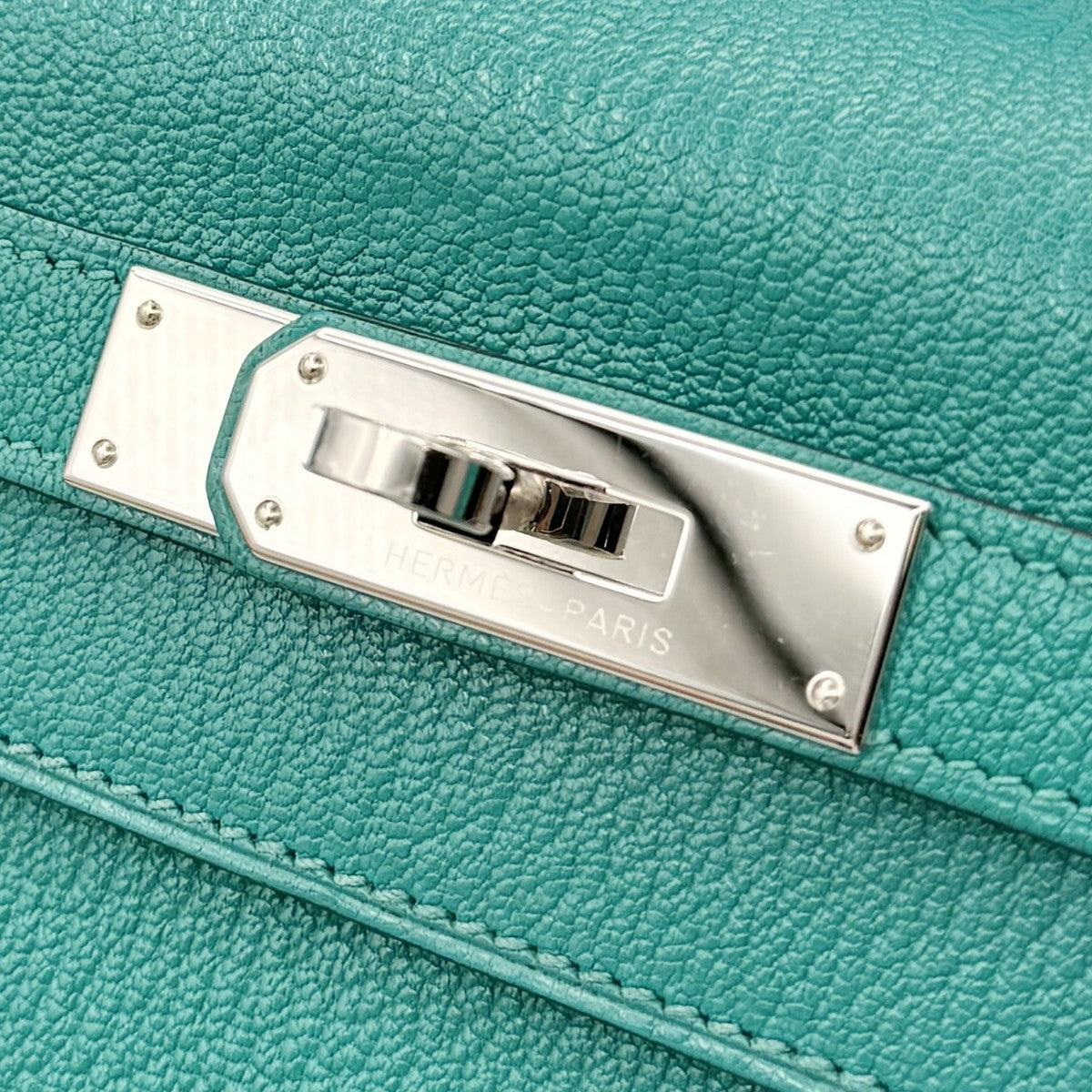 HERMES HERMES Kelly 28 Kelly 28 Bag, tote bag, shoulder bag, chevre Chevre mysore Blue Paon Blue Green Blue Green Silver Metal fittings