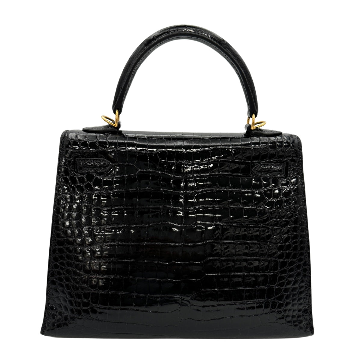 HERMES HERMES Kelly 25 Kelly 25 Bag, Tote Bag, Shoulder Bag, Polosus, Crocodile, Noir, Black, Gold Fittings