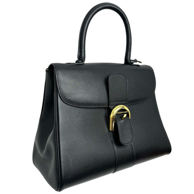 DELVAUX DELVAUX Brillon MM Bag, Tote Bag, Leather, Black, Gold Fittings