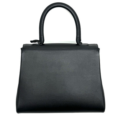 DELVAUX Delvaux Brillon MM 包，手提袋，皮革，黑色，金色配件