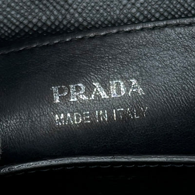 PRADA 프라다 가방 토트 백 사피아노 가죽 블랙 실버 하드웨어 핸드백 2 웨이 백