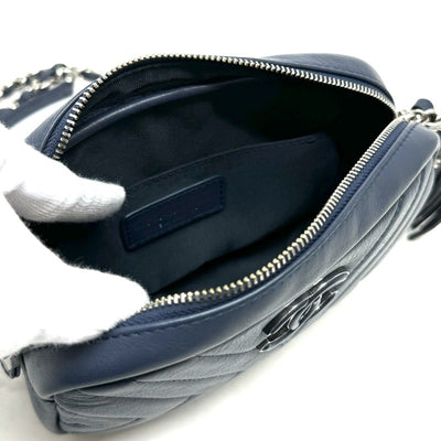 CHANEL CHANEL Chevron v-stitch Bag Shoulder Bag Calfskin Navy Navy Silver Metal Fittings Chain Shoulder Bag Coco Mark