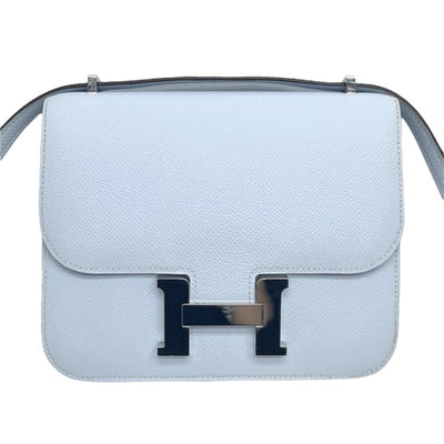 HERMES 爱马仕 Constance 3 mini 18 Constance 3 Mini 18 袋肩袋Epson Blue Brum Brum Blue Silver Fittings VAU Epson