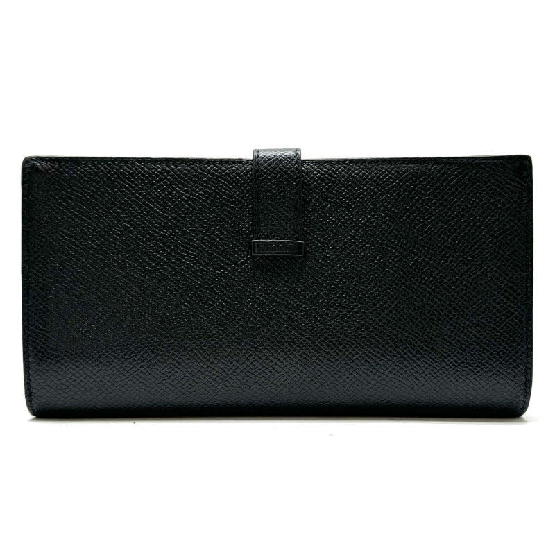 HERMES HERMES B?arn soufflet Bearn soufflet Wallet Long Wallet Epson Noir Black Gold Hardware Vaugh Epson