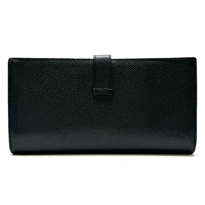 HERMES HERMES B?arn soufflet Bearn soufflet Wallet Long Wallet Epson Noir Black Gold Hardware Vaugh Epson