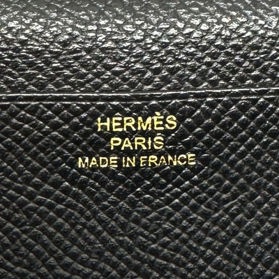 HERMES HERMES B?arn soufflet Bearn soufflet Wallet Long Wallet Epson Noir Black Gold Hardware Vaugh Epson