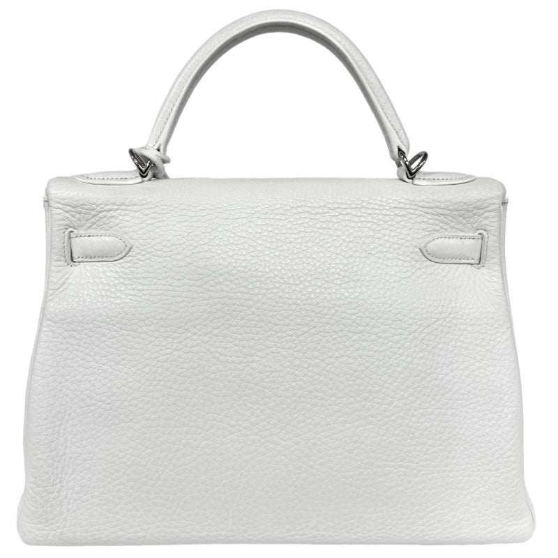 HERMES HERMES Kelly 32 Kelly 32 interior stitch Bag, Tote bag, Shoulder bag, Torillon Clemence, White, Silver hardware