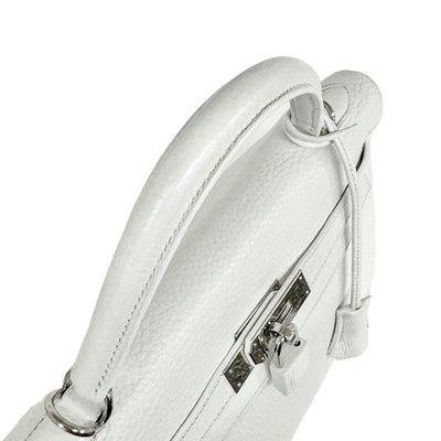 HERMES HERMES Kelly 32 Kelly 32 interior stitch Bag, Tote bag, Shoulder bag, Torillon Clemence, White, Silver hardware