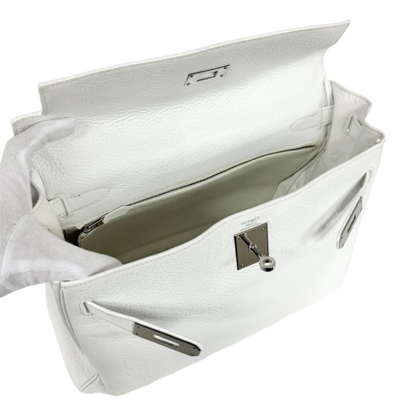 HERMES HERMES Kelly 32 Kelly 32 interior stitch Bag, Tote bag, Shoulder bag, Torillon Clemence, White, Silver hardware