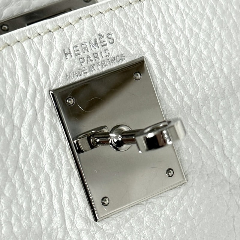 HERMES 헤르메스 Kelly 32 Kelly 32 interior stitch 가방, 토트 백, 숄더 백, 토릴론 클레멘스, 흰색, 실버 하드웨어